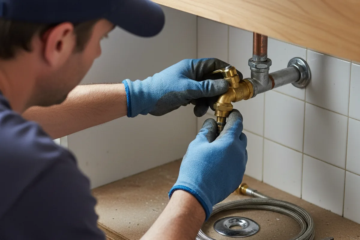 Shutoff valve and fitting work during Burst Pipe Repair in Moonachie